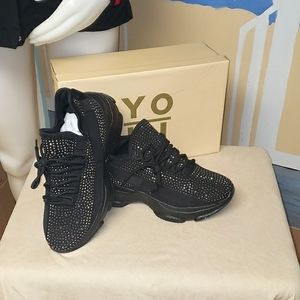 Yoki Vanya Black Rhinestone Glitter Sport Shoes Sneakers